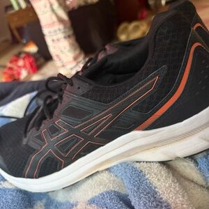 ASICS Men's Black and Orange Running Shoes